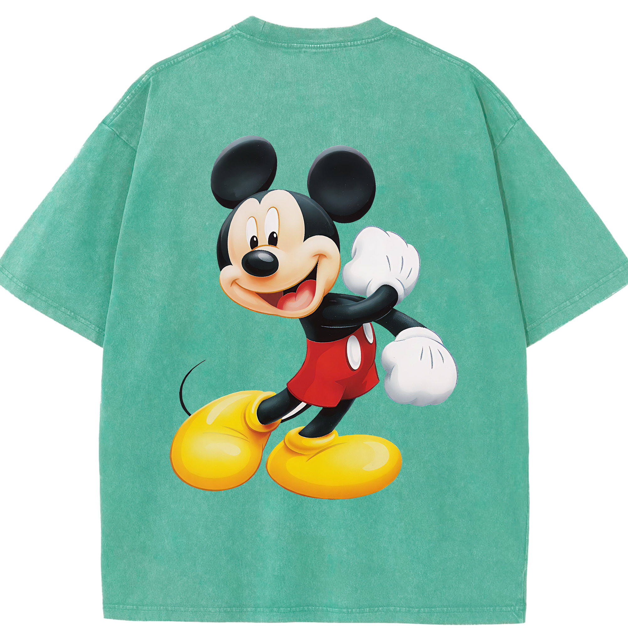 （画像用） ミッキーマウス Mickey Mouse 綿100% ヴィンテージ風 半袖Tシャツ（背面プリント）